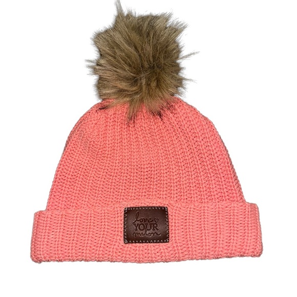 Adult Pink Love Your Melon Hat with Interchangeable Pom - Picture 1 of 4